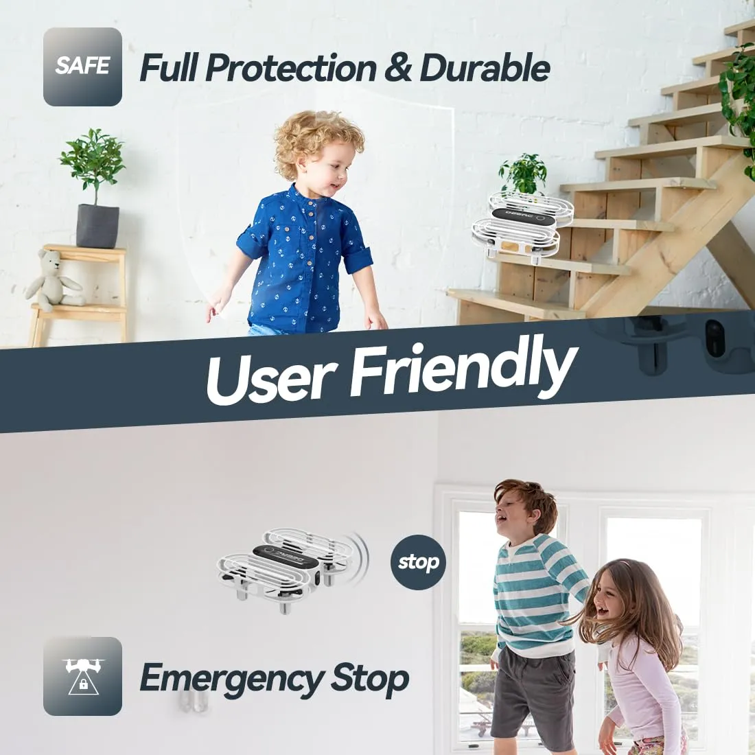 DEERC D11 Drone for Kids, Kids Drone with Circle Fly, 3D Flips, 3 Speeds, and 2 Rechargeable Batteries for 16 mins, Gifts Toys for Boys and Girls
