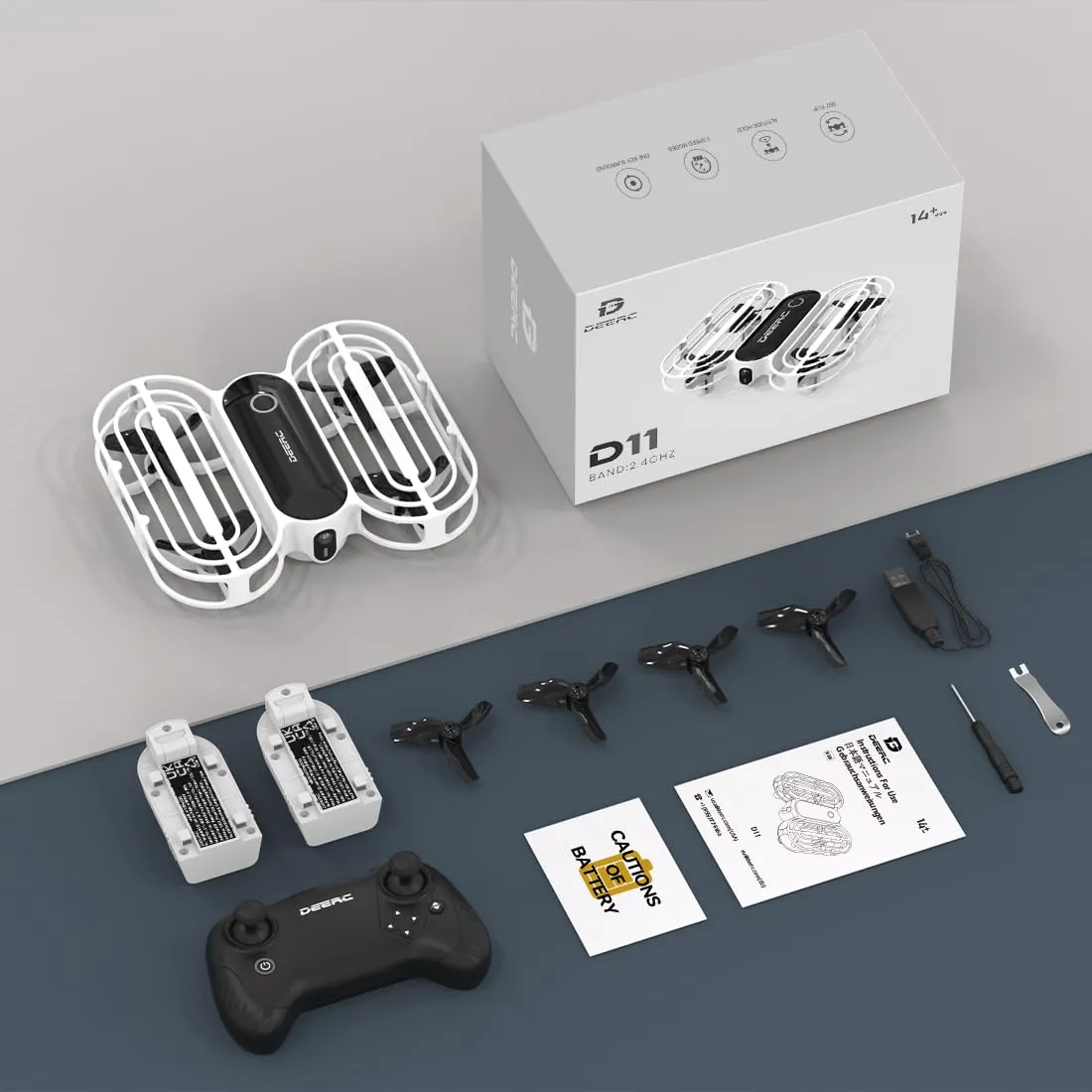 DEERC D11 Drone for Kids, Kids Drone with Circle Fly, 3D Flips, 3 Speeds, and 2 Rechargeable Batteries for 16 mins, Gifts Toys for Boys and Girls
