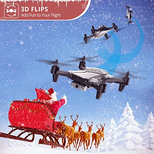DEERC D20 Mini Drone for Kids with 720P HD FPV Camera Remote Control Toys Gifts for Boys Girls with Altitude Hold, Headless Mode, One Key Start Speed Adjustment, 3D Flips 2 Batteries, Silver