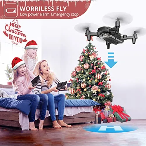 DEERC D20 Mini Drone for Kids with 720P HD FPV Camera Remote Control Toys Gifts for Boys Girls with Altitude Hold, Headless Mode, One Key Start Speed Adjustment, 3D Flips 2 Batteries, Silver