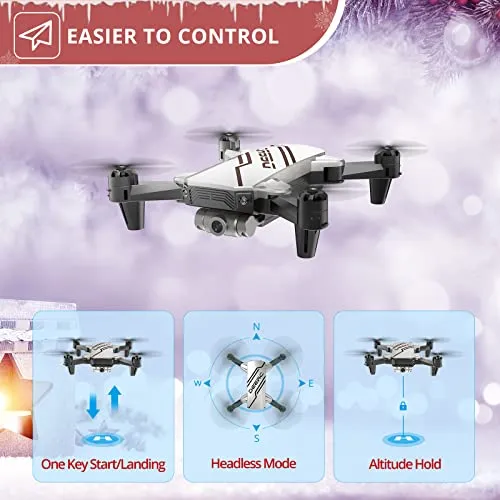 DEERC D20 Mini Drone for Kids with 720P HD FPV Camera Remote Control Toys Gifts for Boys Girls with Altitude Hold, Headless Mode, One Key Start Speed Adjustment, 3D Flips 2 Batteries, Silver