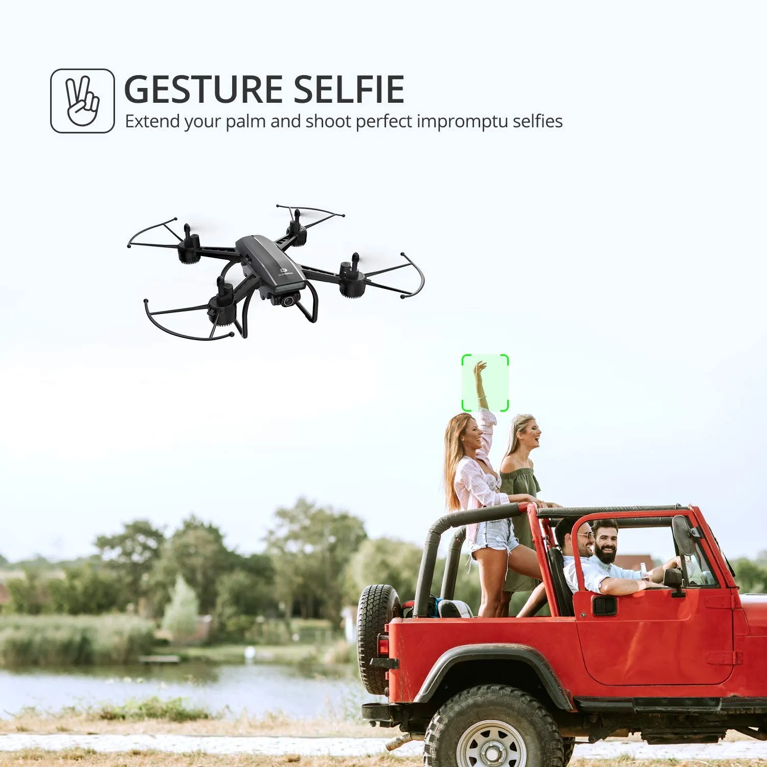 DEERC D50 Drone for Adults with 2K UHD Camera FPV Live Video 120 FOV 2 Batteries