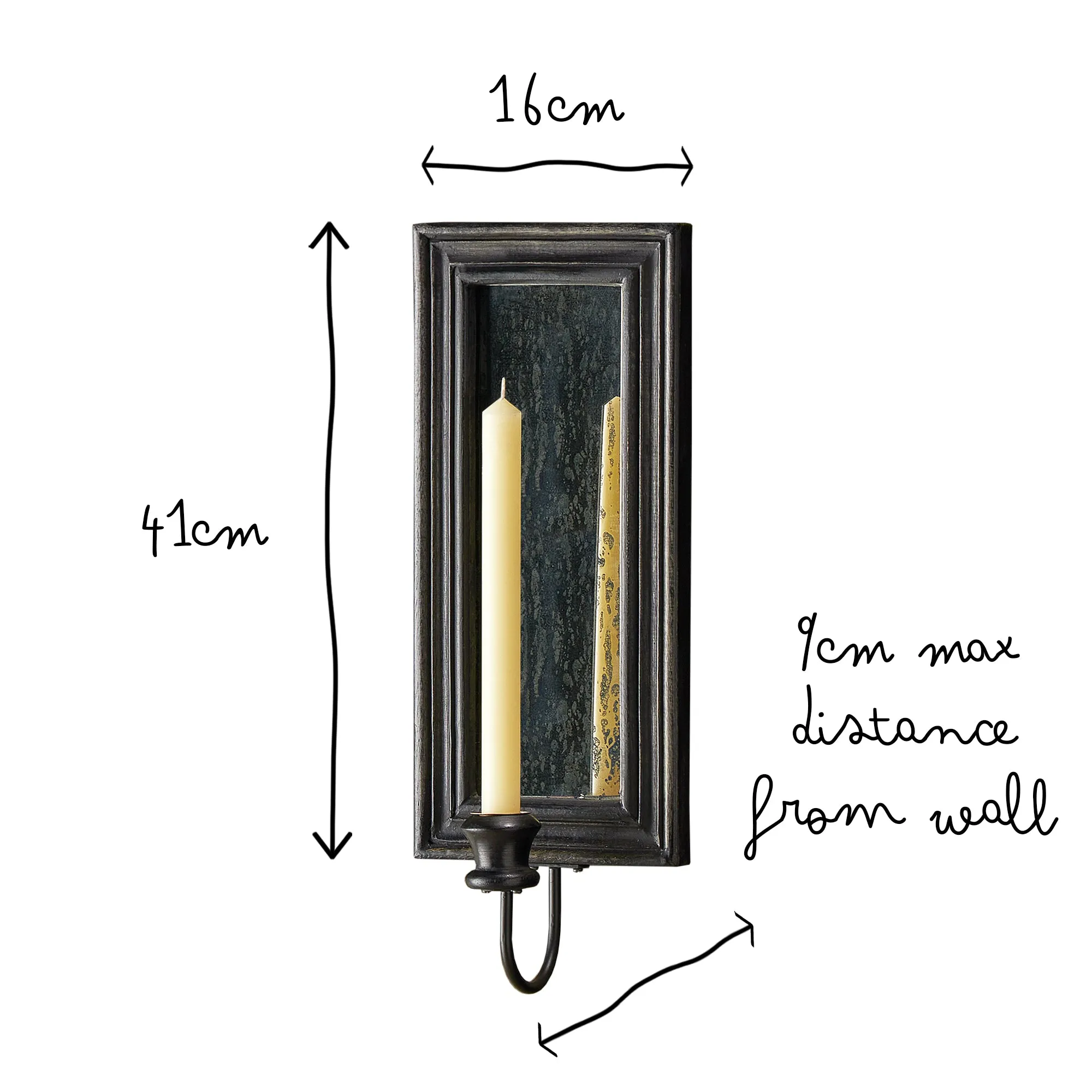 Degas wall mounted candle holder in ebony