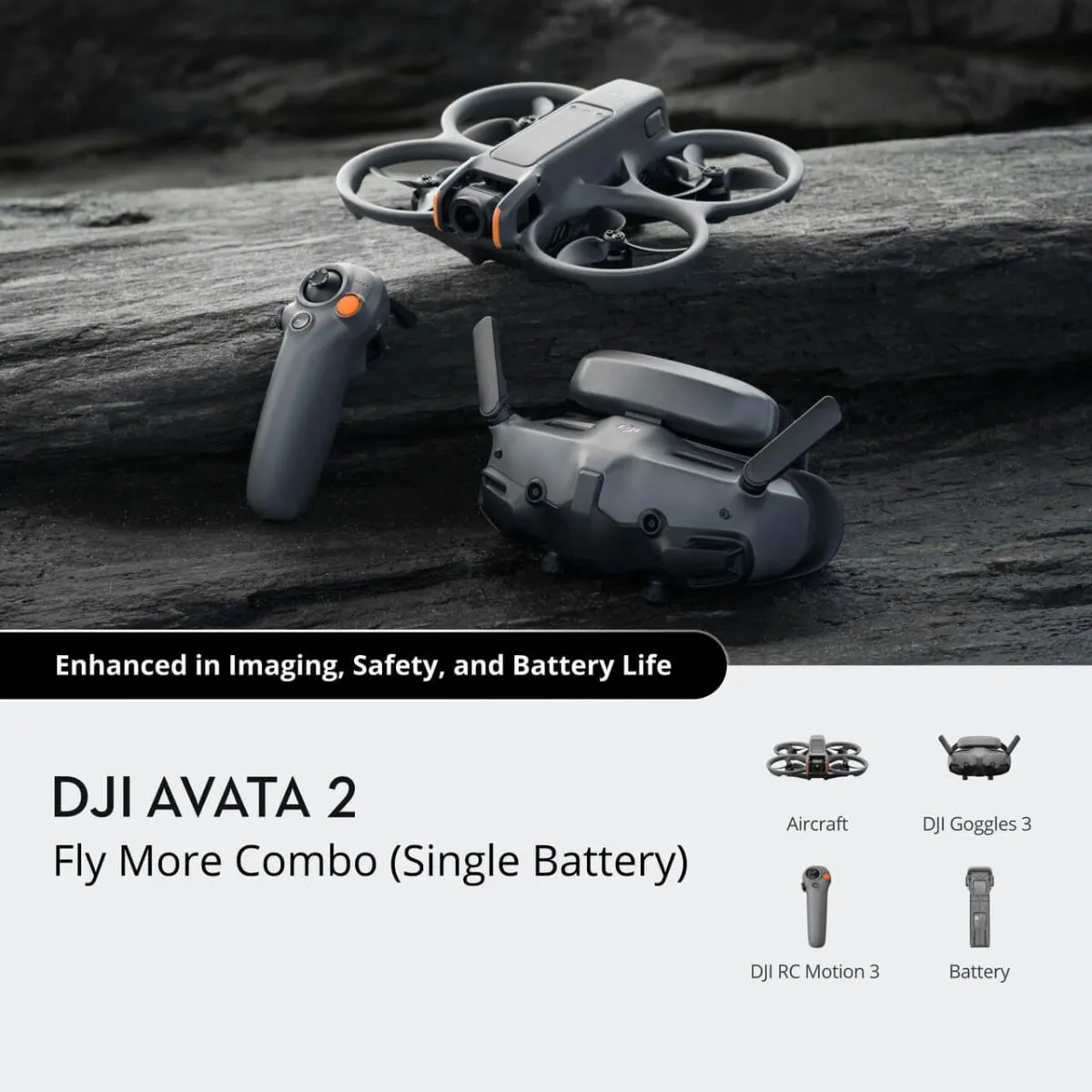 DJI AVATA 2 Fly More Combo (Single / Three Battery) 4K 60fps 46GB FPV Immersive Drone with 23 Minutes Max Flight Time, DJI O4 13Km Max Video Transmission, Easy ACRO, RTH, Turtle Mode and RockSteady / HorizonSteady Stabilization
