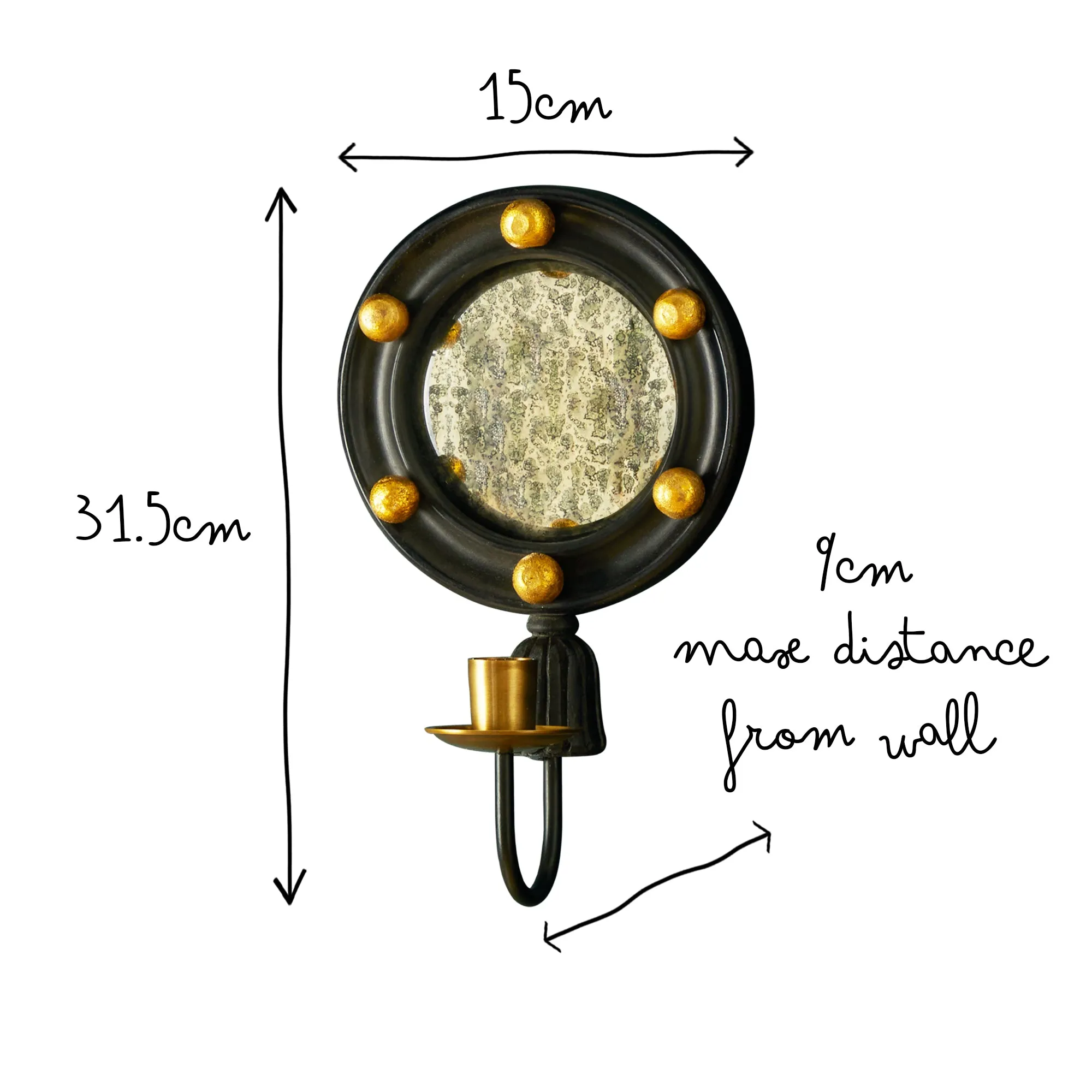 Dracool wall mounted candle holder in Ebony wood