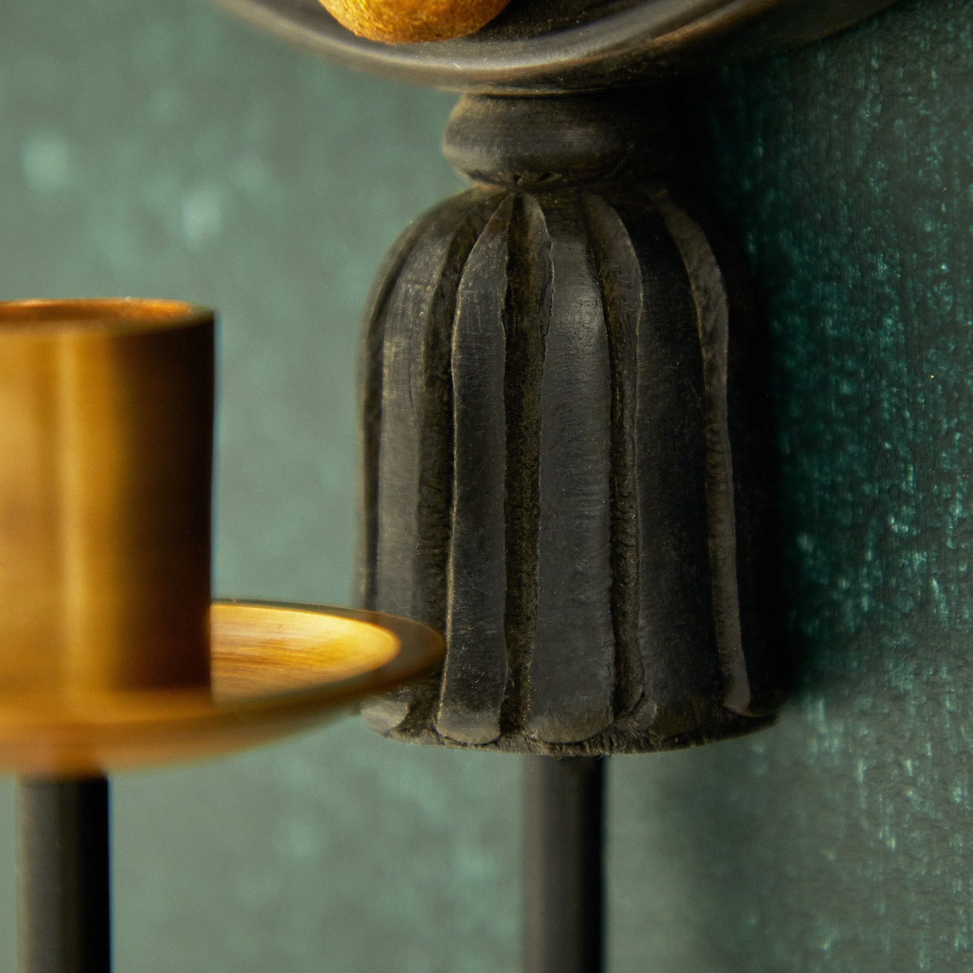 Dracool wall mounted candle holder in Ebony wood