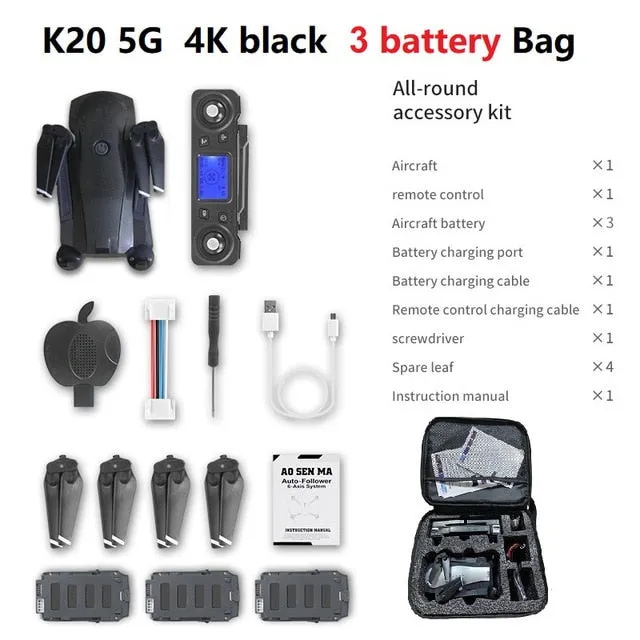Drones LSRC K20 Drone GPS 5G HD 4K Camera Professional 1800m Image Transmission Brushless Motor Foldable Quadcopter RC Dron Toy Gift