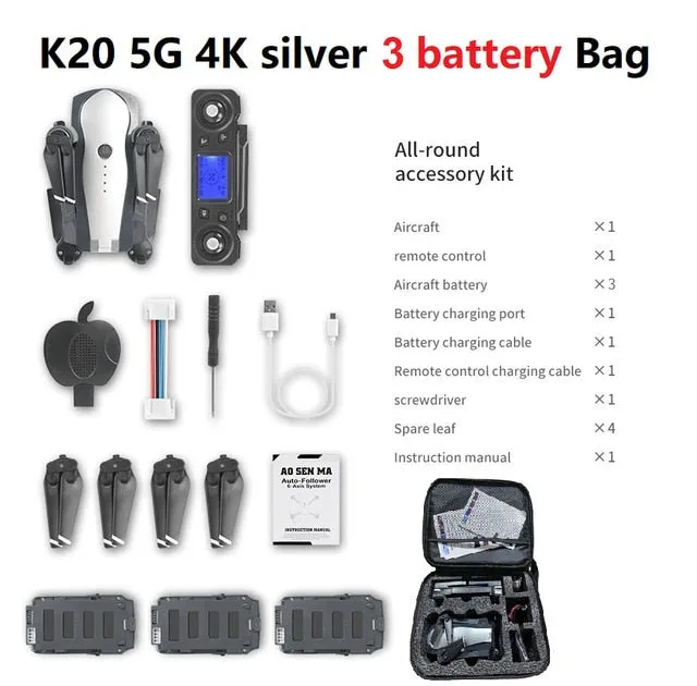 Drones LSRC K20 Drone GPS 5G HD 4K Camera Professional 1800m Image Transmission Brushless Motor Foldable Quadcopter RC Dron Toy Gift