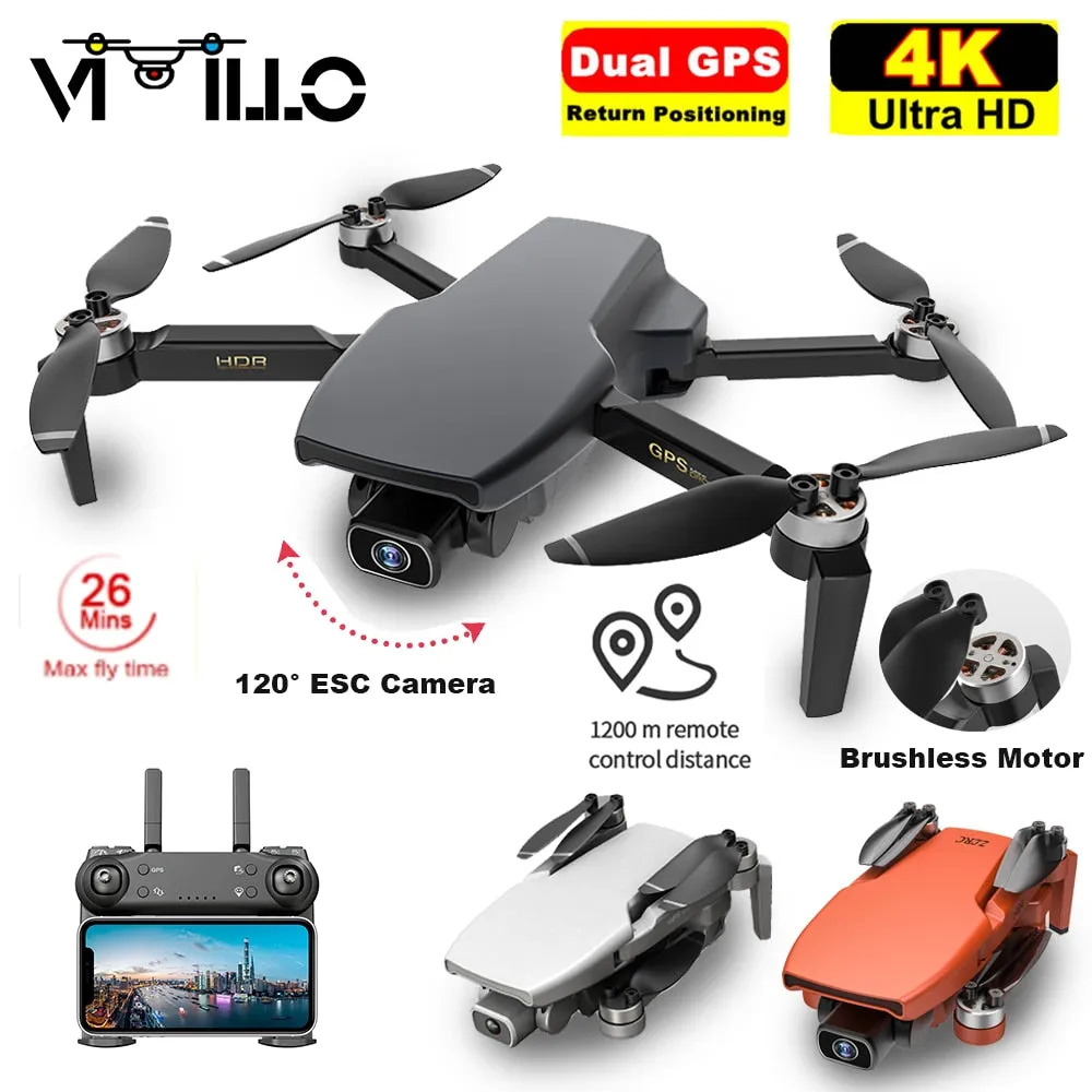 Drones Vimillo S3 4K GPS Drone With Camera 4K Professional 5G WiFi Dron Brushless 25mins Distance 1km Professional Rc Quadcopter PK EX5