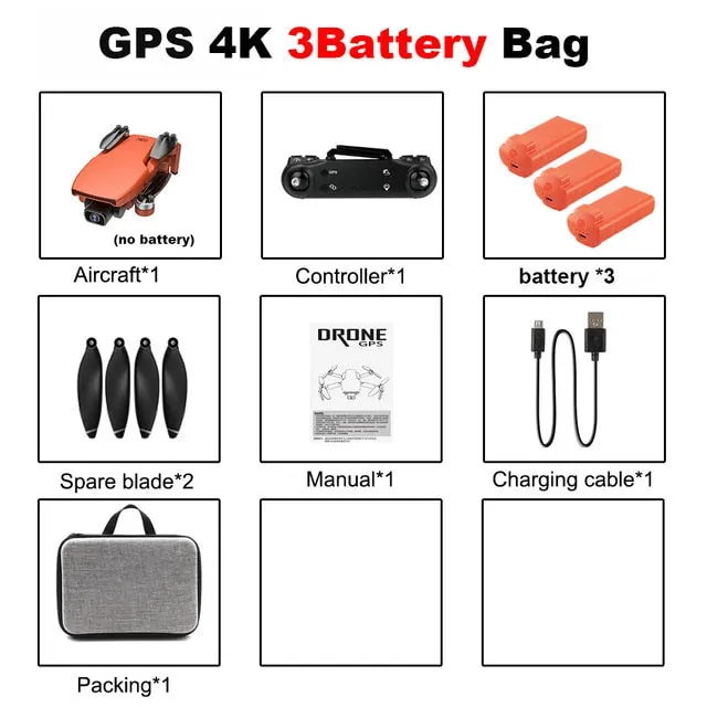 Drones Vimillo S3 4K GPS Drone With Camera 4K Professional 5G WiFi Dron Brushless 25mins Distance 1km Professional Rc Quadcopter PK EX5