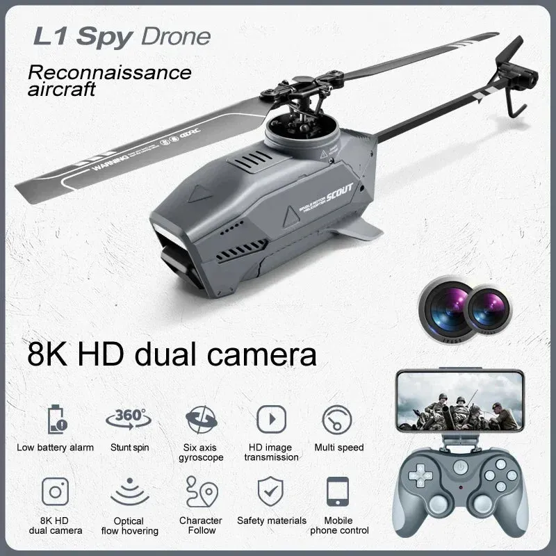 Dual Camera Remote Control Helicopter 2.4ghz 4ch Electronic Gyroscope