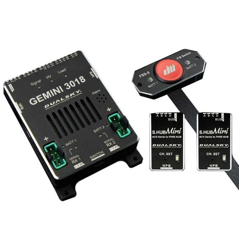 Dualsky DSB21897 Gemini 3018 Deluxe Power Supply with two S-Hub Mini PWM Convertors