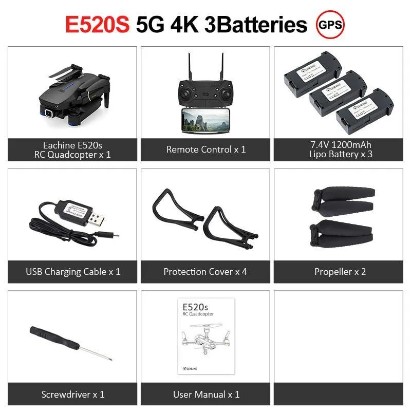 Eachine Drone Helicopter E520S RCFoldable Video