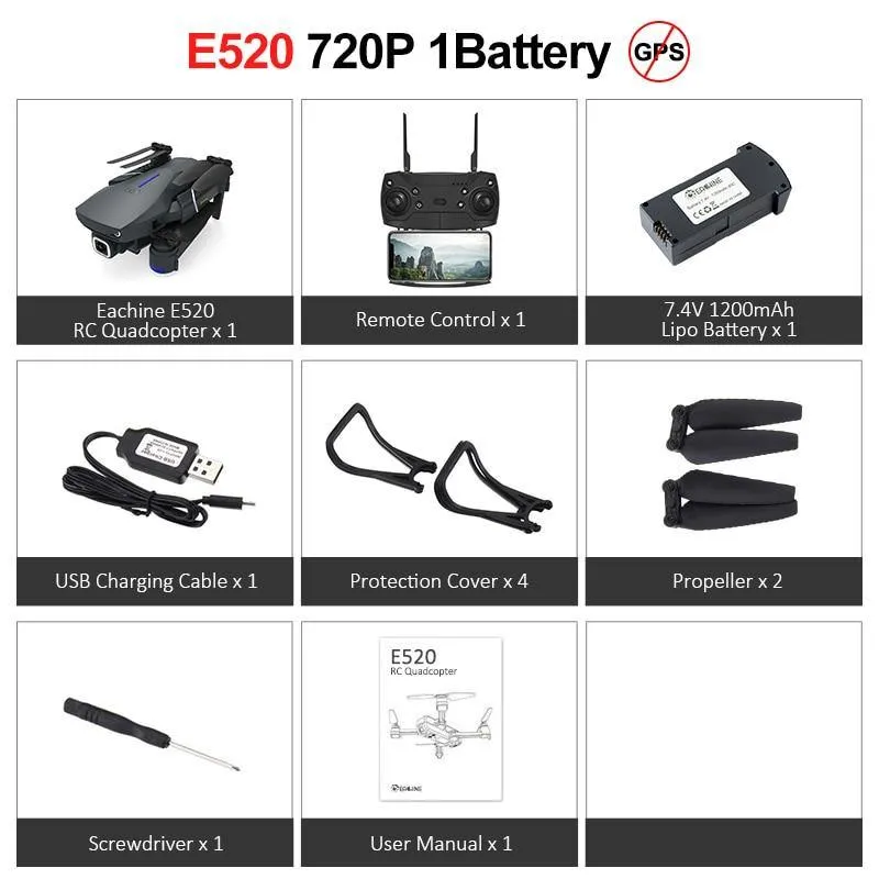 Eachine Drone Helicopter E520S RCFoldable Video