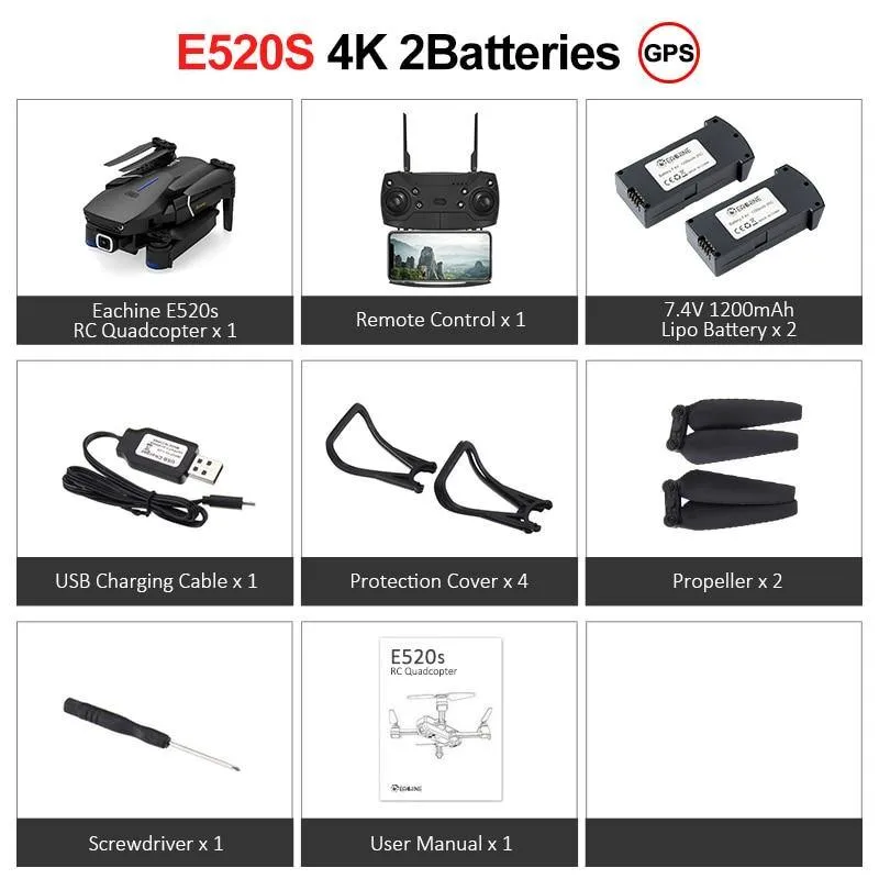 Eachine Drone Helicopter E520S RCFoldable Video