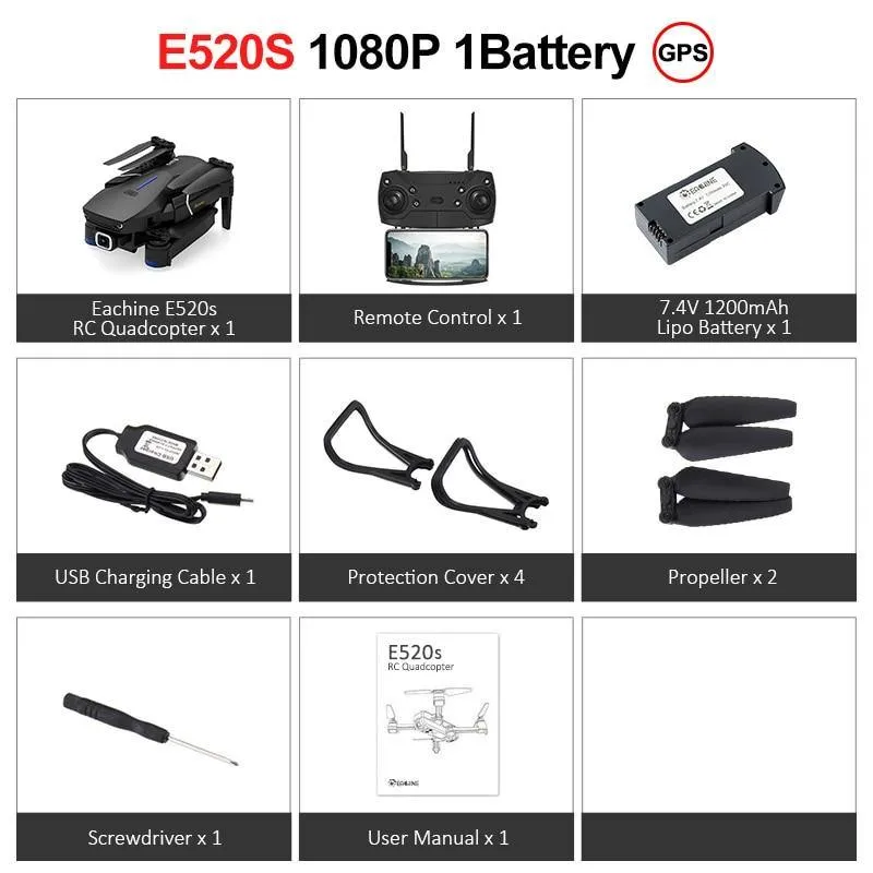 Eachine Drone Helicopter E520S RCFoldable Video