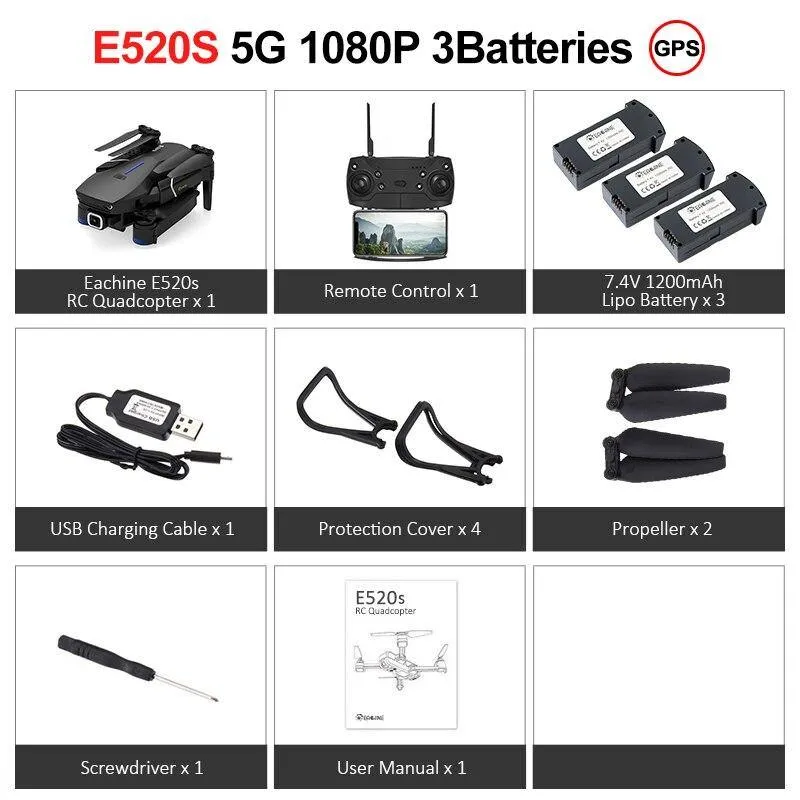 Eachine Drone Helicopter E520S RCFoldable Video