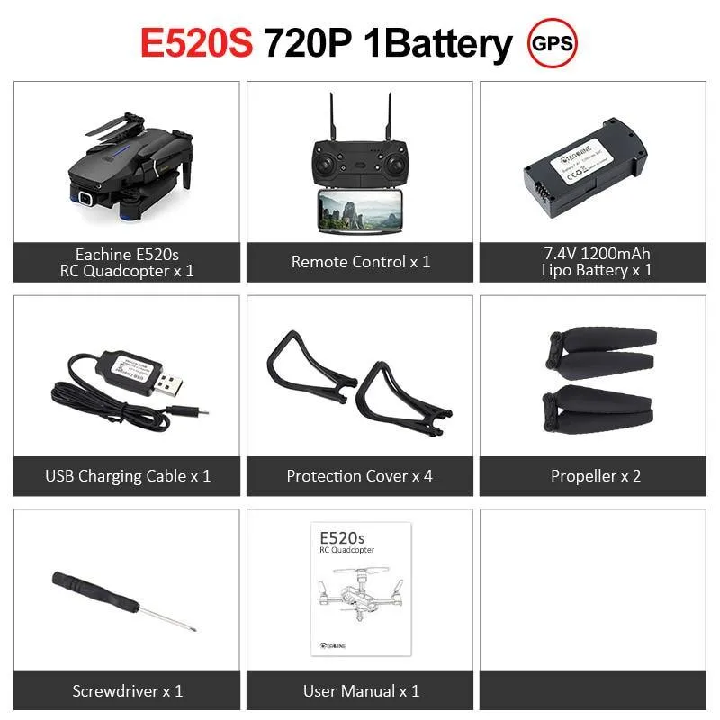 Eachine Drone Helicopter E520S RCFoldable Video