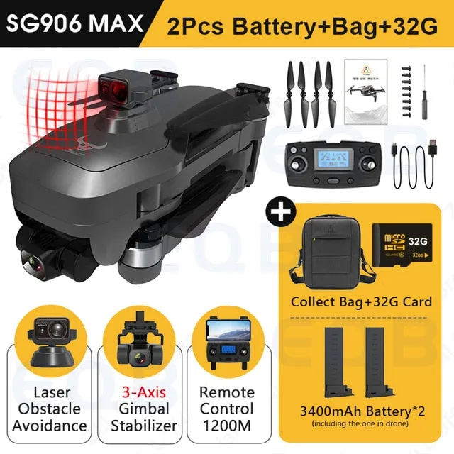 EQB SG906 MAX GPS Drone with 3 Axis Gimbal Professional 4K Camera Obstacle Avoidance RC Quadcopter 5G FPV Profesional Drones