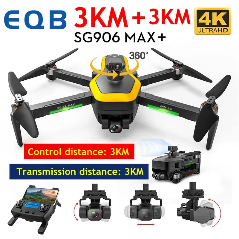 EQB SG906 MAX GPS Drone with 3 Axis Gimbal Professional 4K Camera Obstacle Avoidance RC Quadcopter 5G FPV Profesional Drones