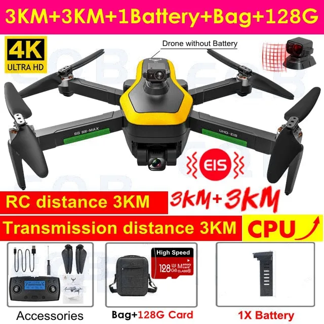 EQB SG906 MAX GPS Drone with 3 Axis Gimbal Professional 4K Camera Obstacle Avoidance RC Quadcopter 5G FPV Profesional Drones