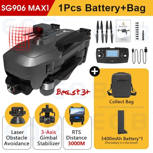 EQB SG906 MAX GPS Drone with 3 Axis Gimbal Professional 4K Camera Obstacle Avoidance RC Quadcopter 5G FPV Profesional Drones