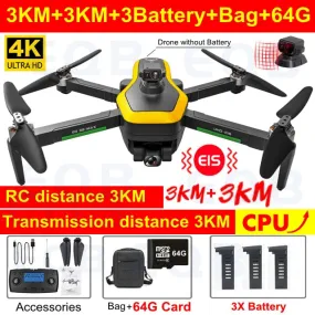 EQB SG906 MAX GPS Drone with 3 Axis Gimbal Professional 4K Camera Obstacle Avoidance RC Quadcopter 5G FPV Profesional Drones