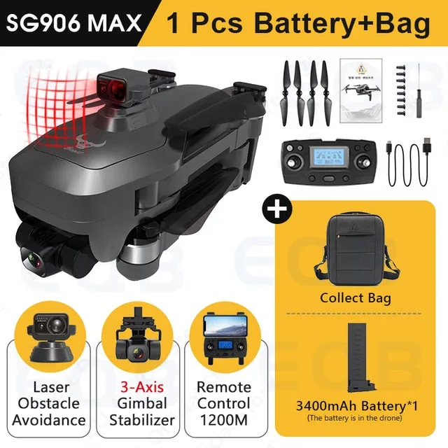 EQB SG906 MAX GPS Drone with 3 Axis Gimbal Professional 4K Camera Obstacle Avoidance RC Quadcopter 5G FPV Profesional Drones