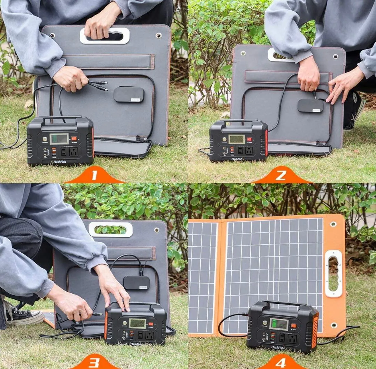 Flashfish E200 Portable Power Station With 60W/18V Foldable Solar Panel