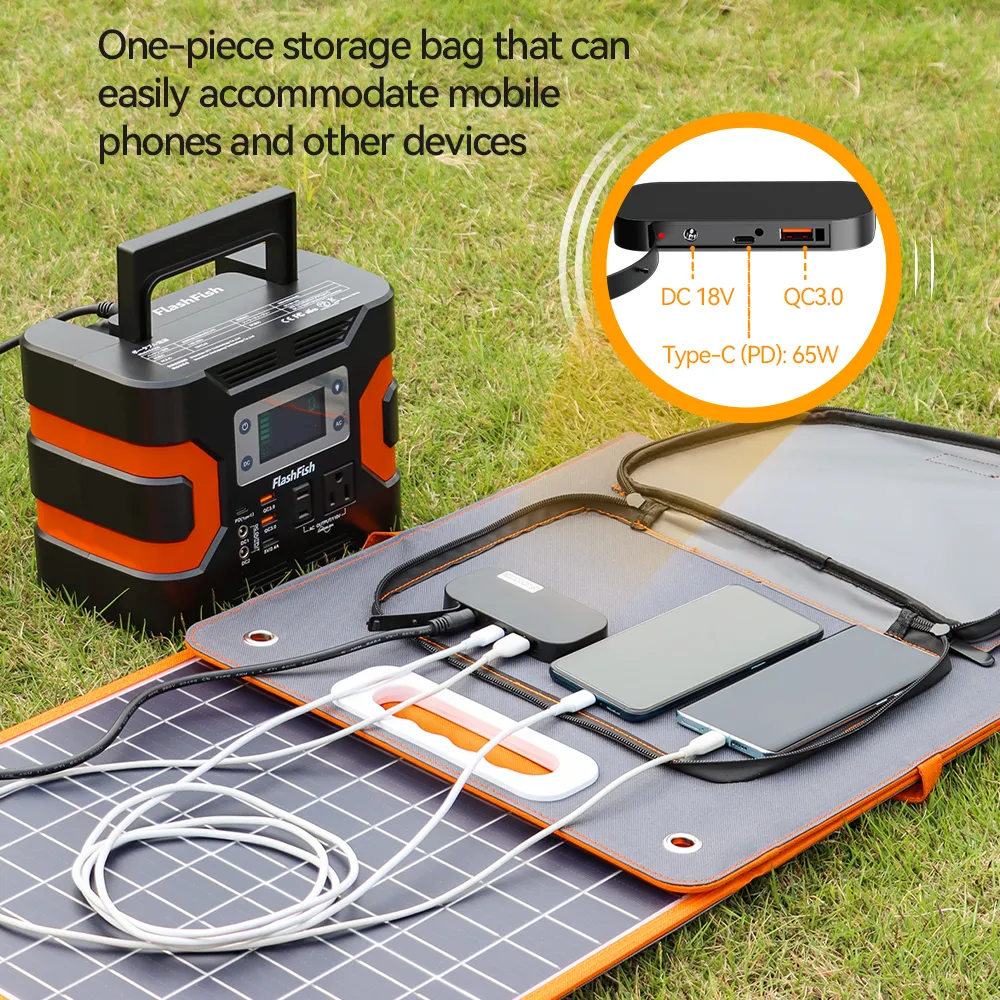 Flashfish P60   TSP100 Solar Generator Kit丨560W 520Wh   100W Solar Panel