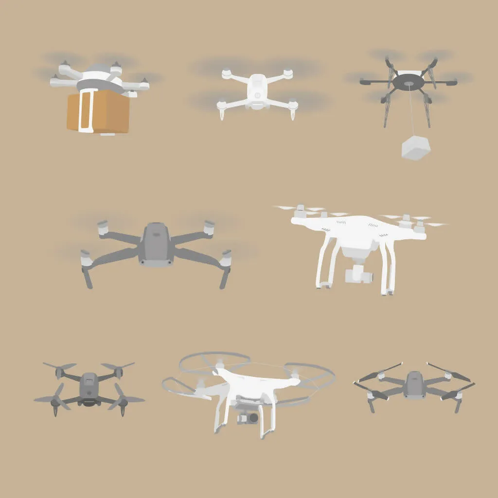 Flat Vector Drones