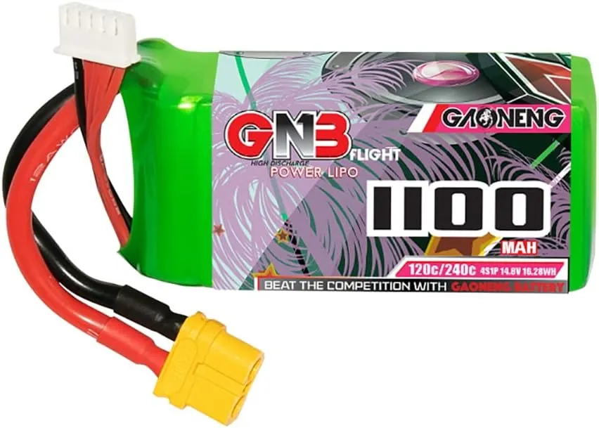 Gaoneng GNB 4S 1100mAh 14.8V LiPo Battery 120C/ 240C with XT60 Connector
