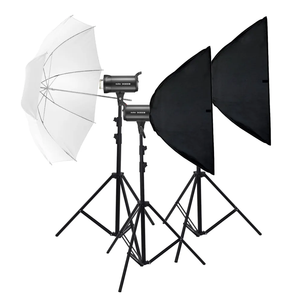 GODOX SK300II-V Studio Flash Three Head Lighting Kit