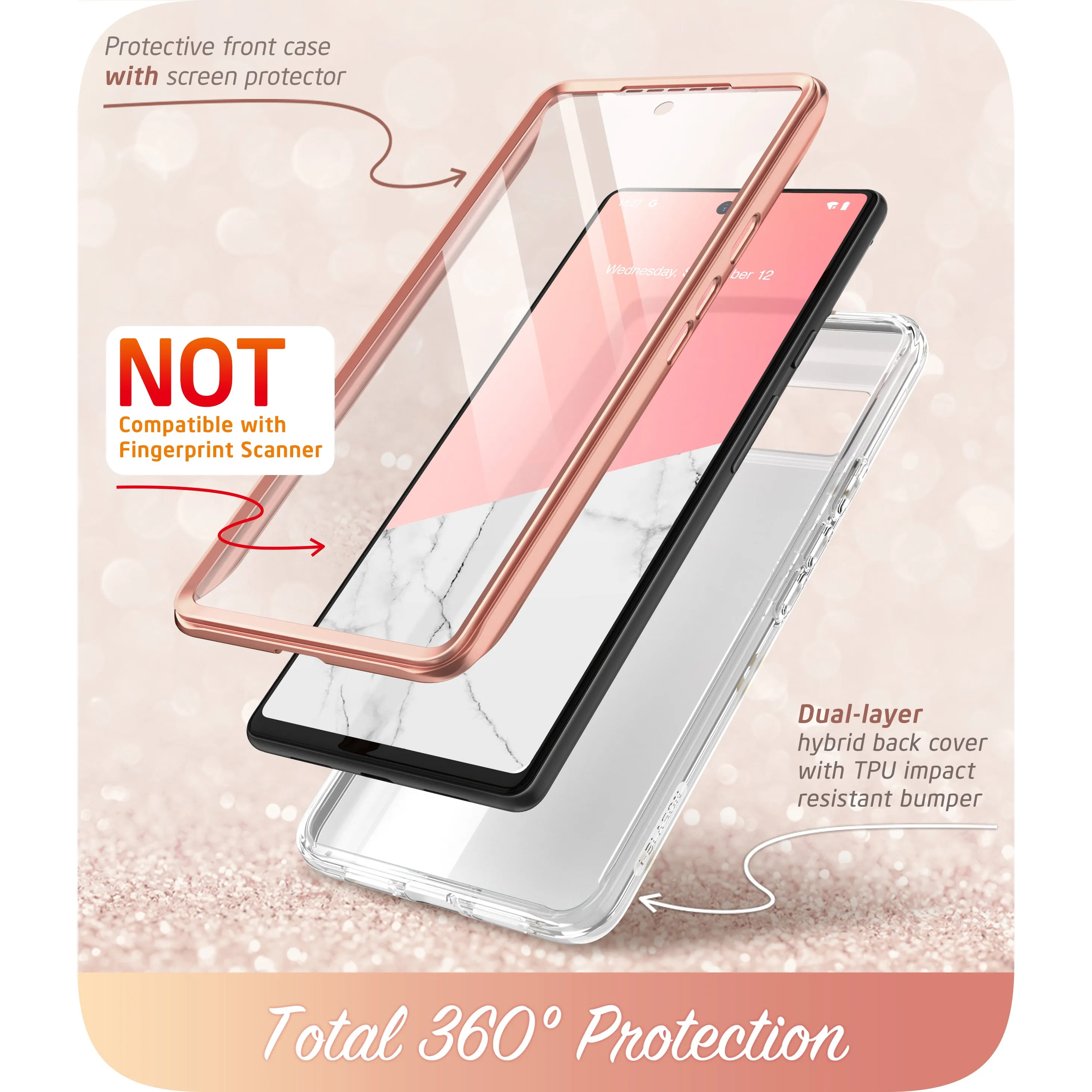 Google Pixel 6A Cosmo Case(open box) - Marble Pink