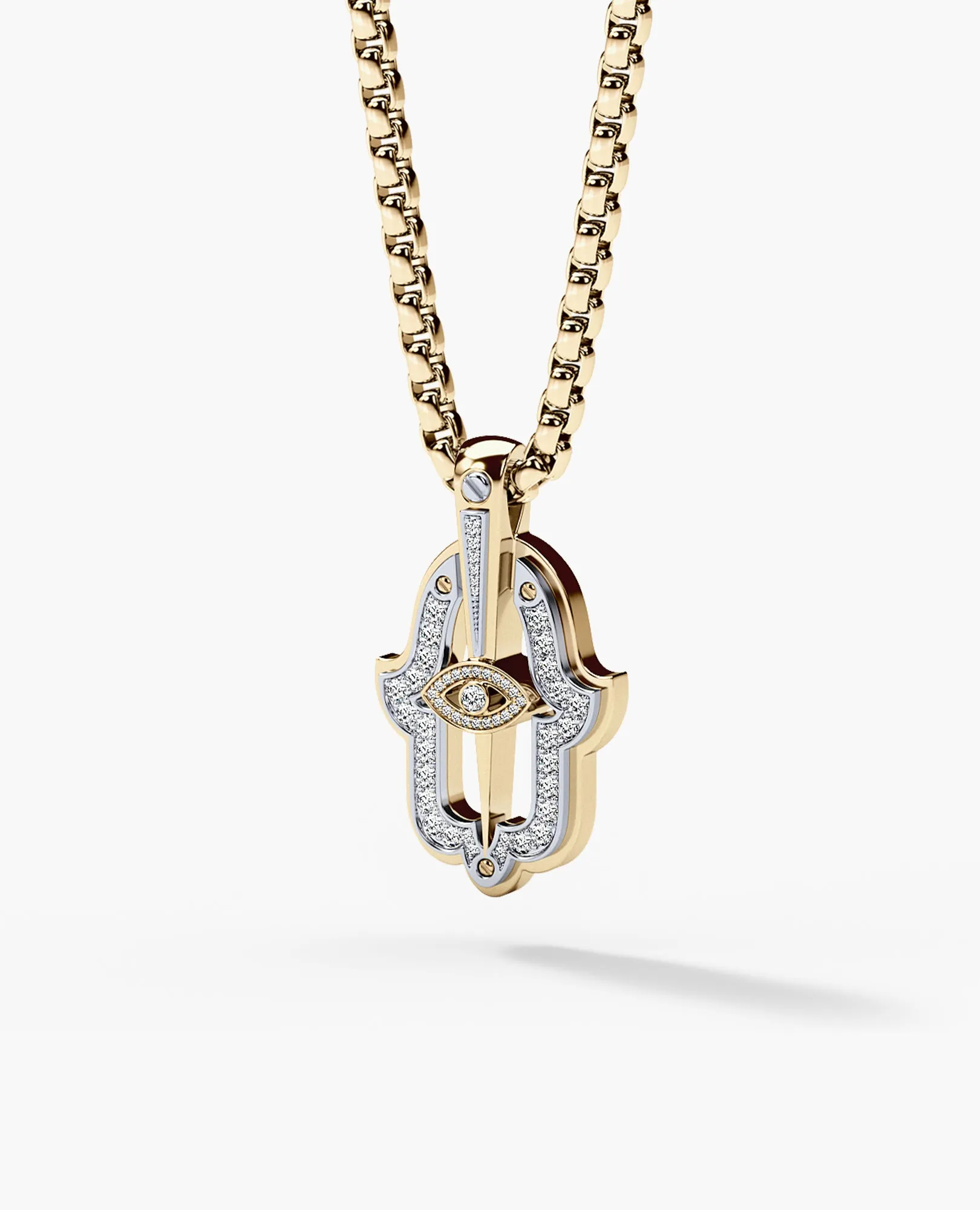 HAMSA Pendant in Gold with 0.30ct Diamonds
