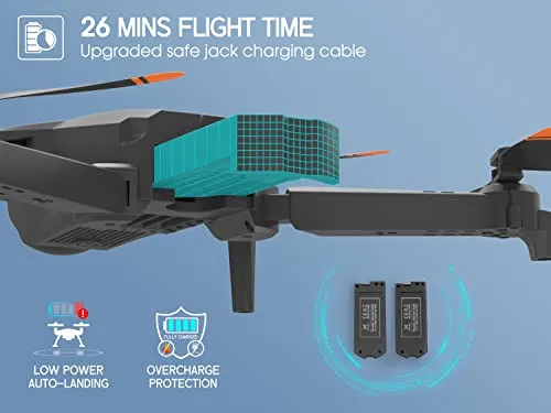 Heygelo S90 Drone with Camera for Adults, 1080P HD Mini FPV Drones for Kids Beginners, Foldable RC Quadcopter Toys Gifts for Boys Girls with Altitude Hold, Voice/Gesture Control, 3 Speeds, 2 Batteries