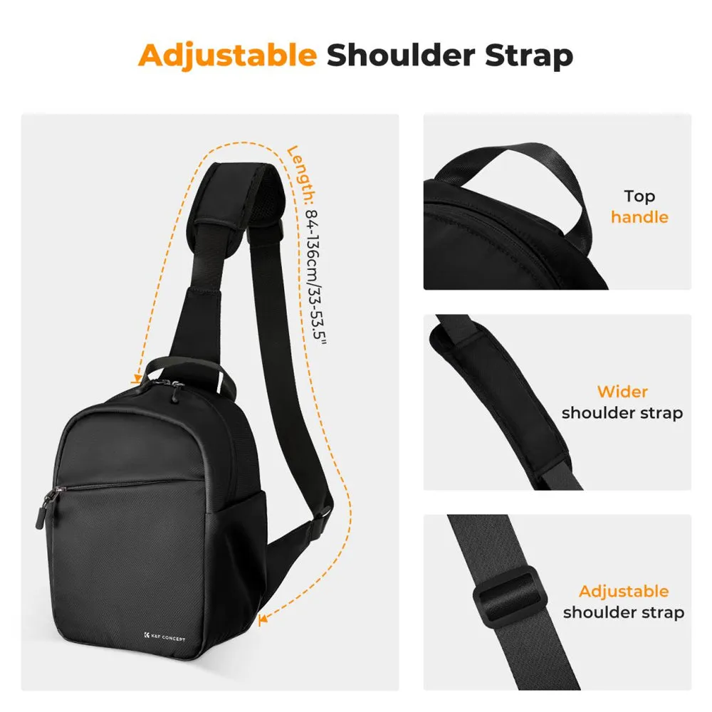 K&F Concept 5L Camera Crossbody Bag Single Sling Strap Backpack for Travel & Photography with Enough Storage for Cameras, Lenses, Drones, Smartphones, Tablets & Accessories - Sony FUJIFILM Canon Nikon Panasonic Lumix DJI iPhone iPad