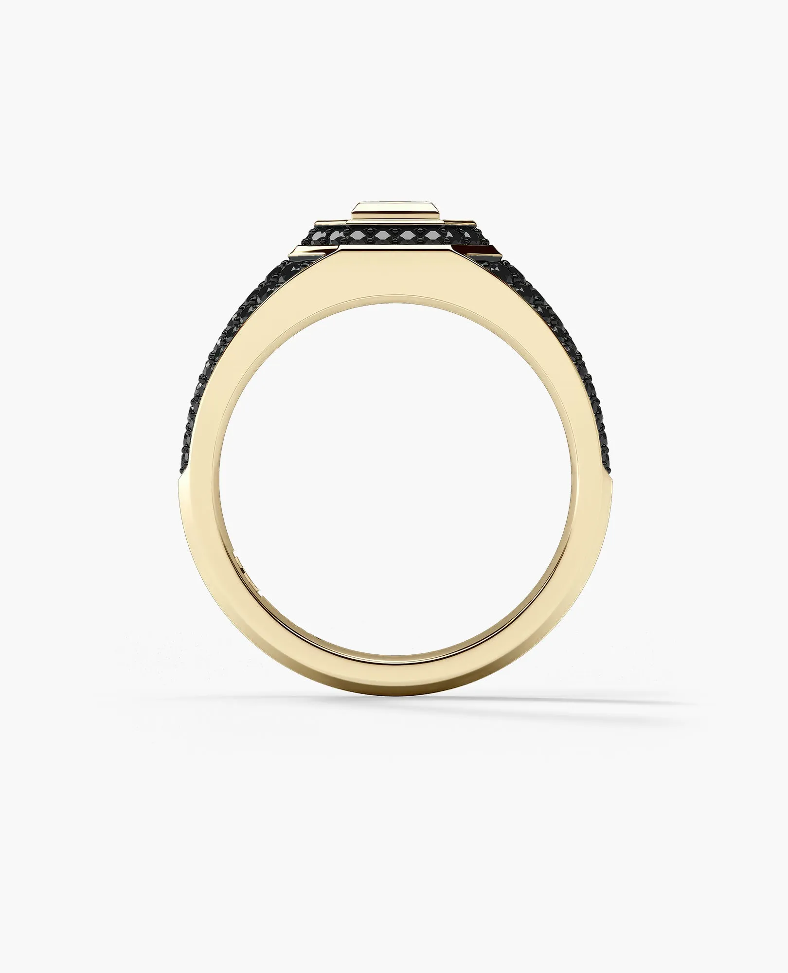 LA PAZ Gold Signet Ring with 0.85ct Black Diamonds