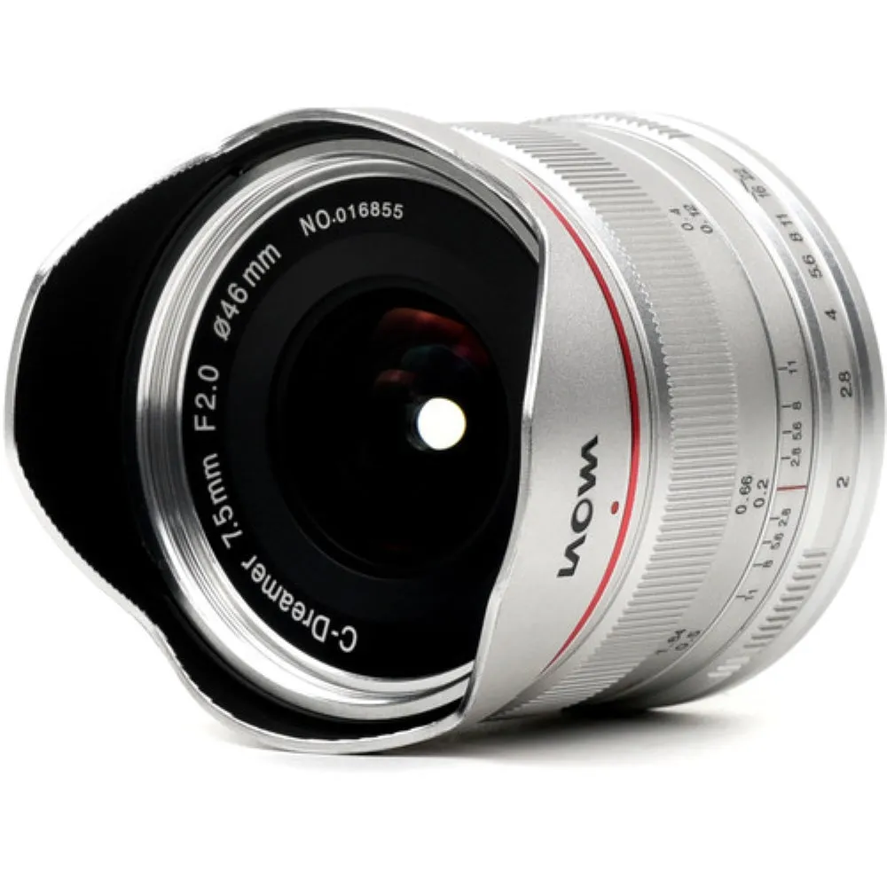 Laowa 7.5mm f/2 MFT Lens for Micro Four Thirds | Ultralight Version, Silver