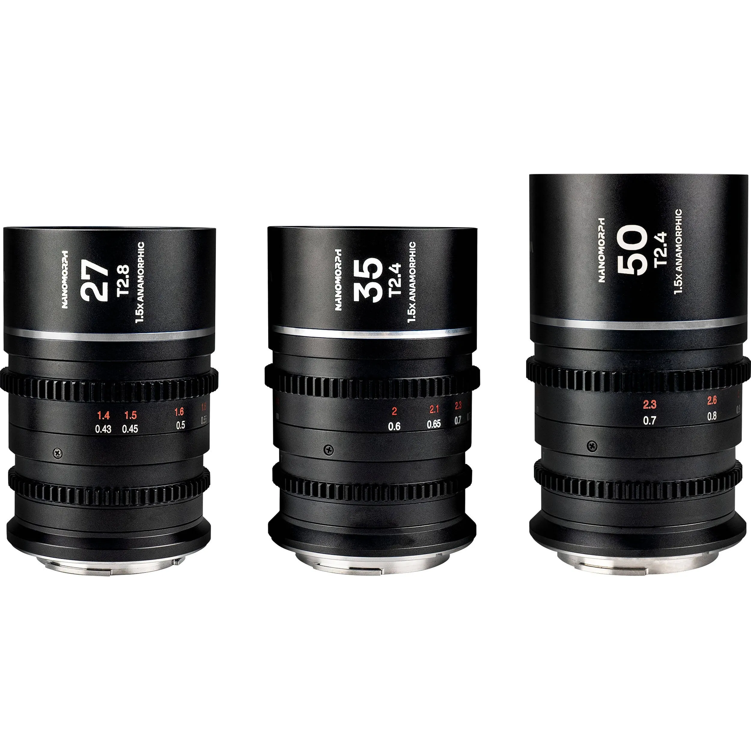 Laowa Nanomorph S35 Prime 3-Lens Bundle
 (27mm, 35mm, 50mm) (Silver) - (Cine) DL