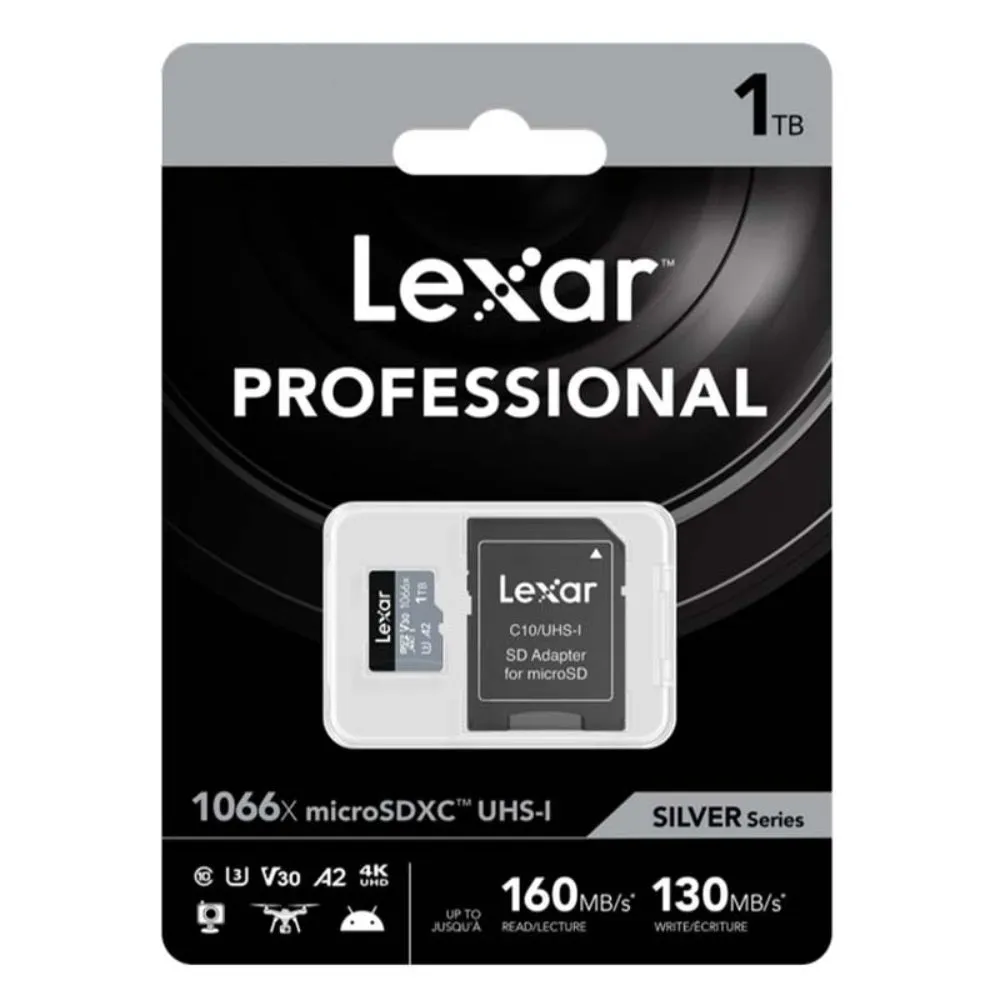 Lexar Professional Silver 1TB microSDXC UHS-I 160MB/s Memory Card - V30