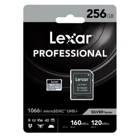 Lexar Professional Silver 256GB microSDXC UHS-I 160MB/s Memory Card - V30