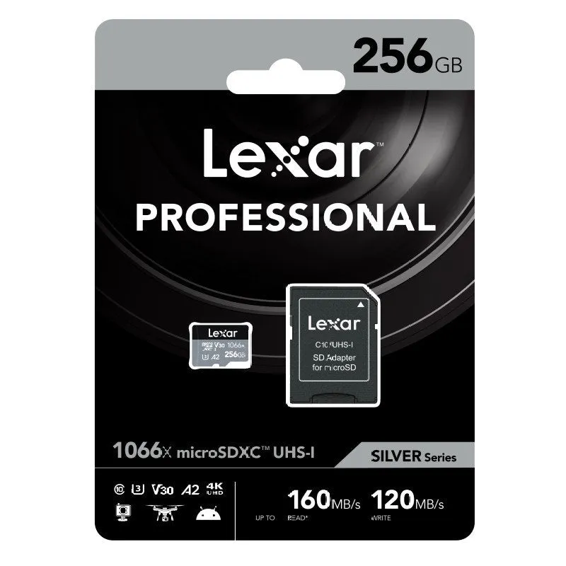 Lexar Professional Silver 256GB microSDXC UHS-I 160MB/s Memory Card - V30