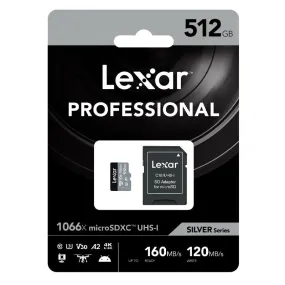 Lexar Professional Silver 512GB microSDXC UHS-I 160MB/s Memory Card - V30