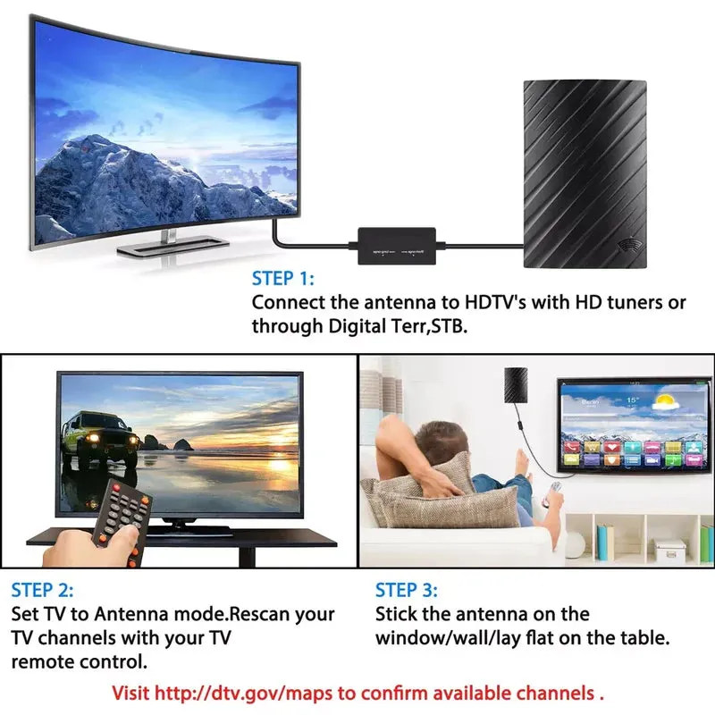 Long Range Indoor HDTV 4K Digital Antenna 600 Miles