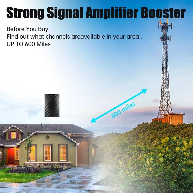 Long Range Indoor HDTV 4K Digital Antenna 600 Miles