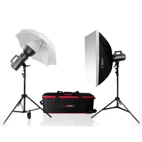LUMI200II Twin Studio LED Flash Trigger Photography Kit (Gemini GS200 II)