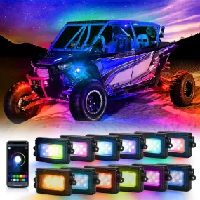 Magic Dream Color RGB LED Rock Lights Kit with Bluetooth APP Control, Multicolor Chasing Neon Underglow Lights for ATV UTV
