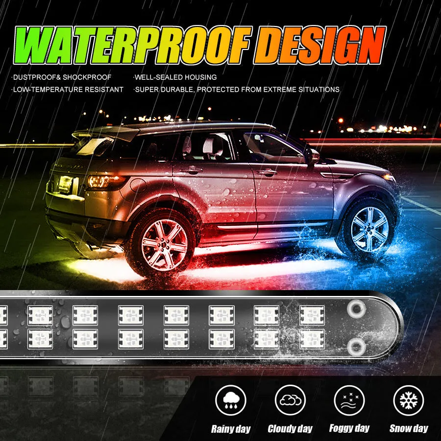 Magic Dream Color RGB Underglow Lights LED Strip Lights Kit with Bluetooth APP & Wireless Remote Control with Brake Light Function for ATV UTV