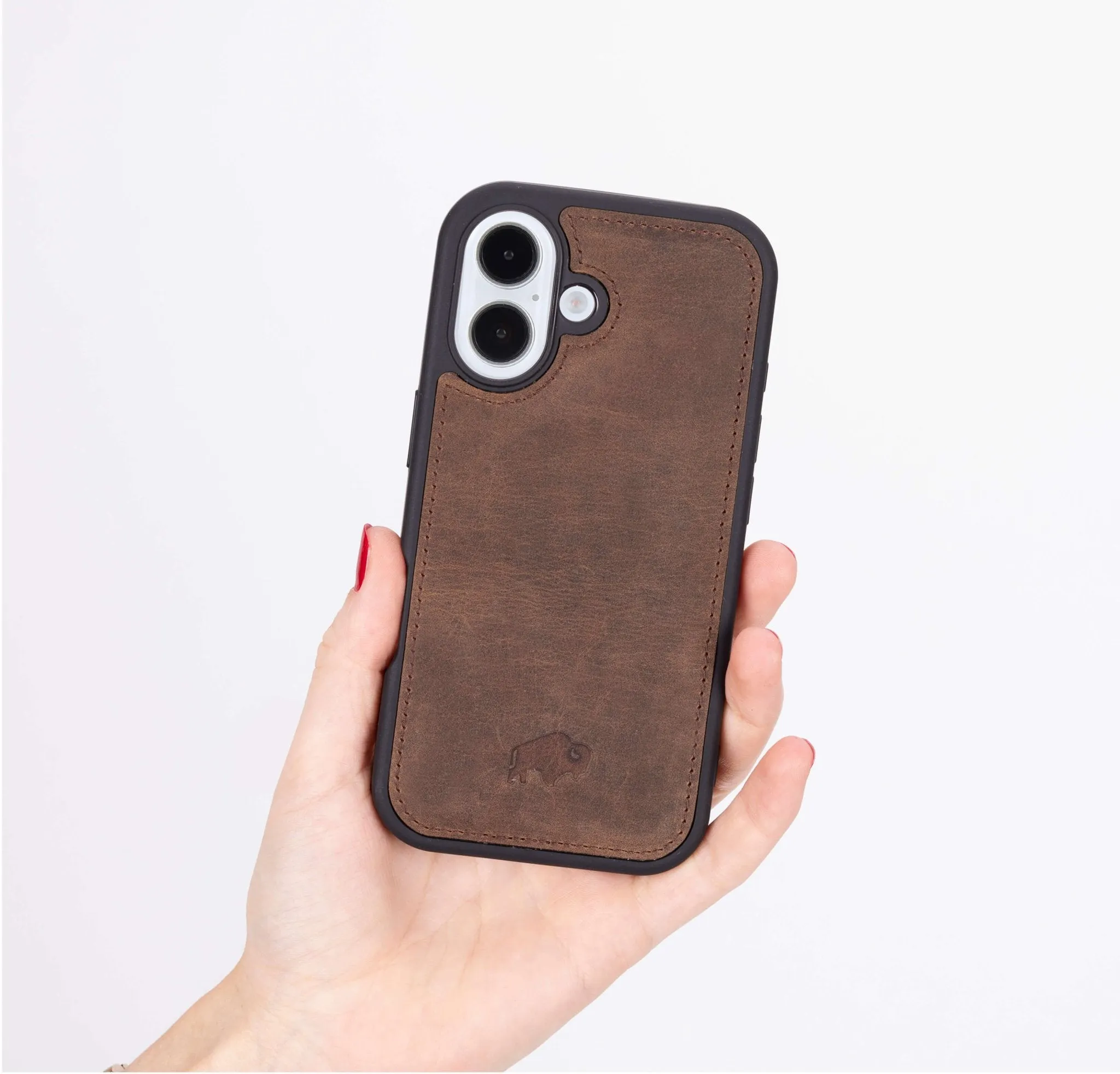 Modern York iPhone 16 Case, Distressed Coffee